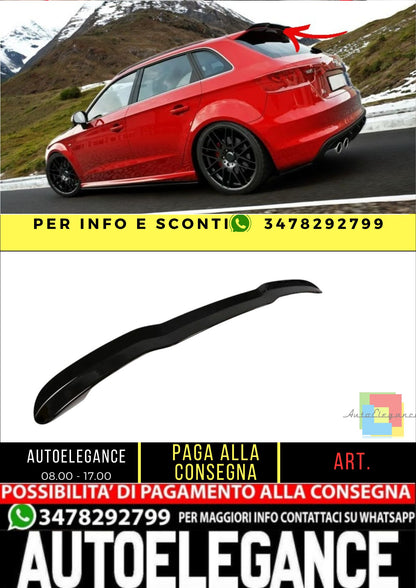 ✨SPOILER ALA AGGIUNTIVA NERO Lucido per Audi S3 8V Sportback/A3 8V Sline 13-20✨
