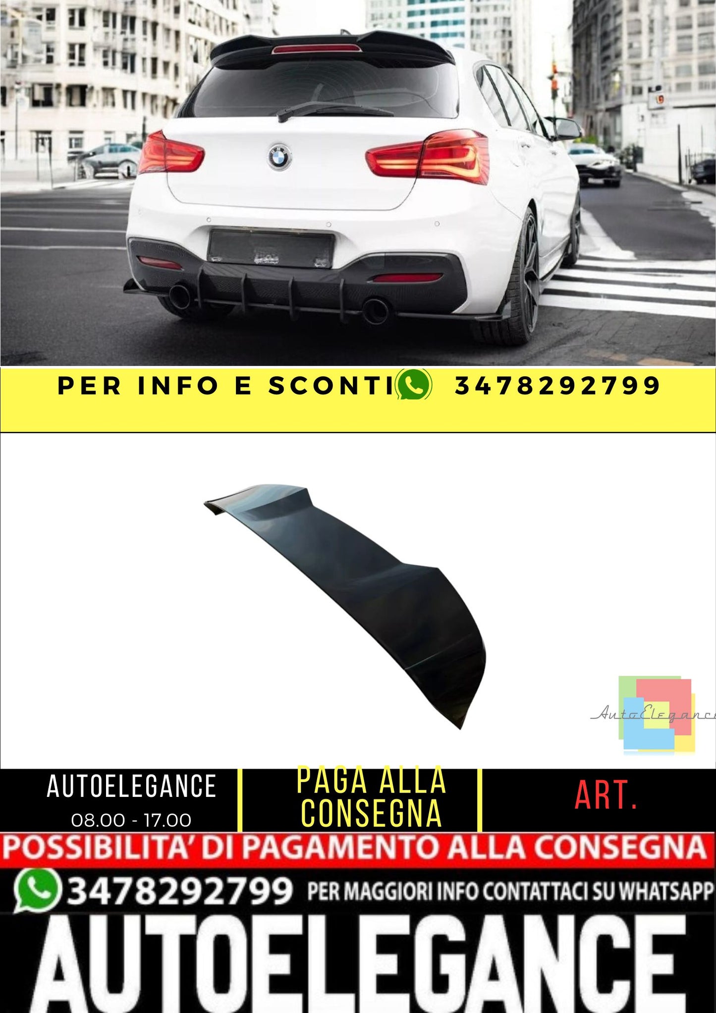 ✨SPOILER CAP ADATTO PER BMW M140i F20 Facelift 3D ✨