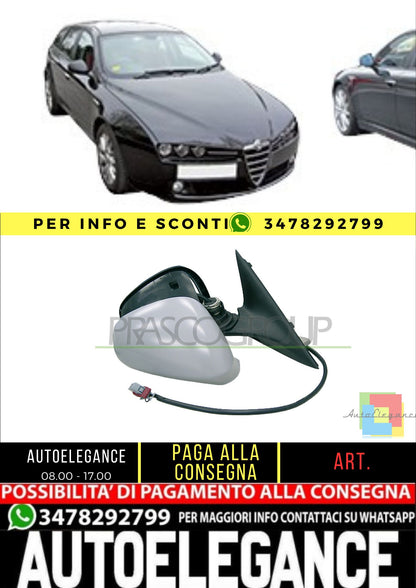✨RETROVISORE SINISTRO-ELETTRICO-TERMICO-CON PRIMER PER ALFA ROMEO 159 05-11✨
