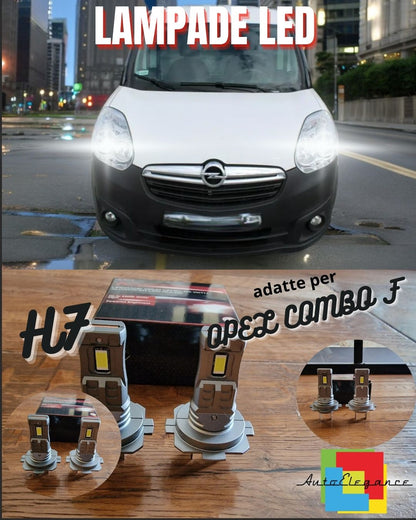 OPEL COMBO F H7 LED KIT 6000K WHITE 6000 LUMEN CANBUS LOW BEAM 