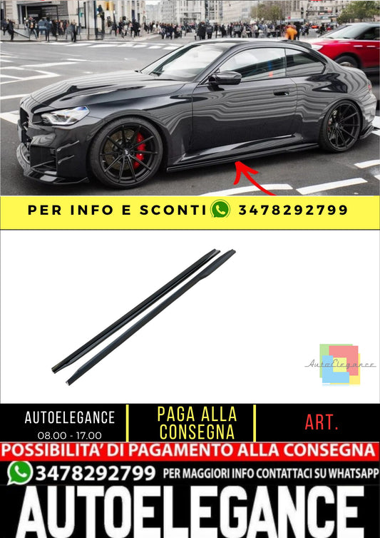 ✨MINIGONNE LATERALI V1 nero lucido ABS per BMW M2 G87✨
