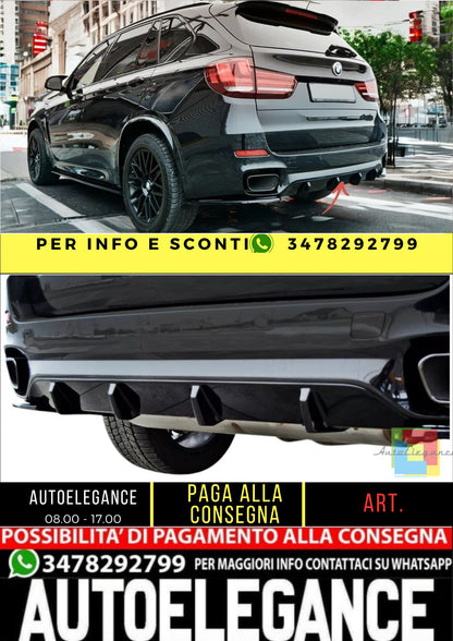 ✨Diffusore posteriore design lucido nero ABS Per BMW X5 F15 M50D FL✨