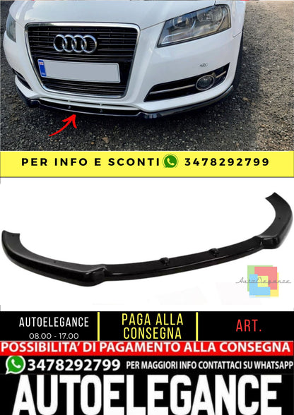 ✨SPLITTER design nero lucido ABS per Audi A3 8P lifting 2008-2013✨