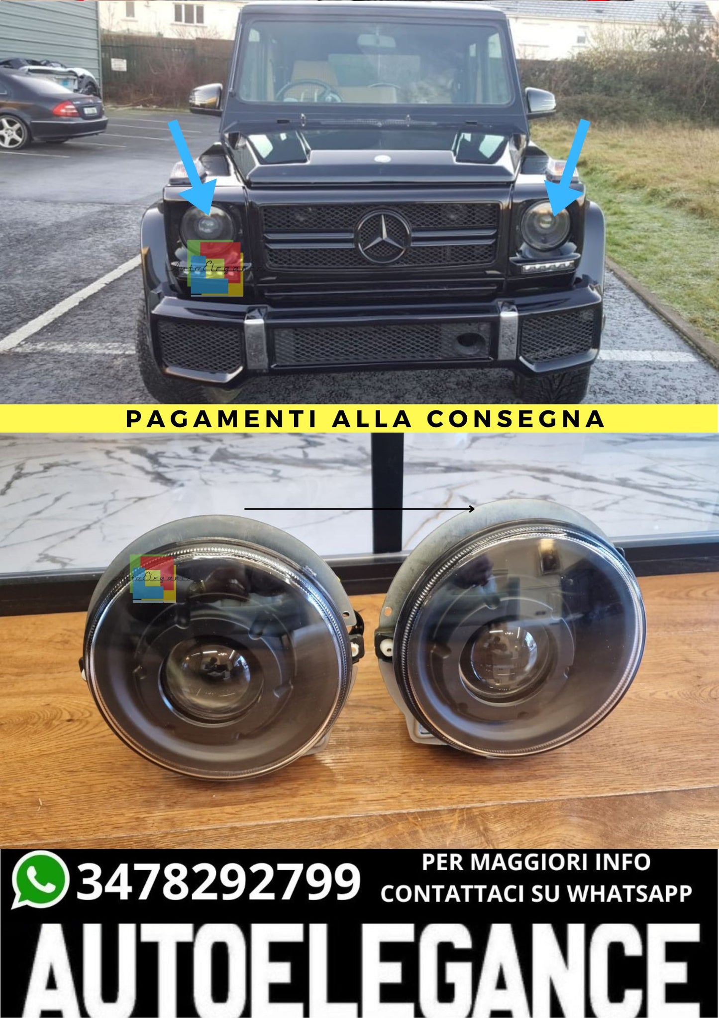 🔥FARI ANTERIORI CLASSE G W463 1989-2012 NERI🔥