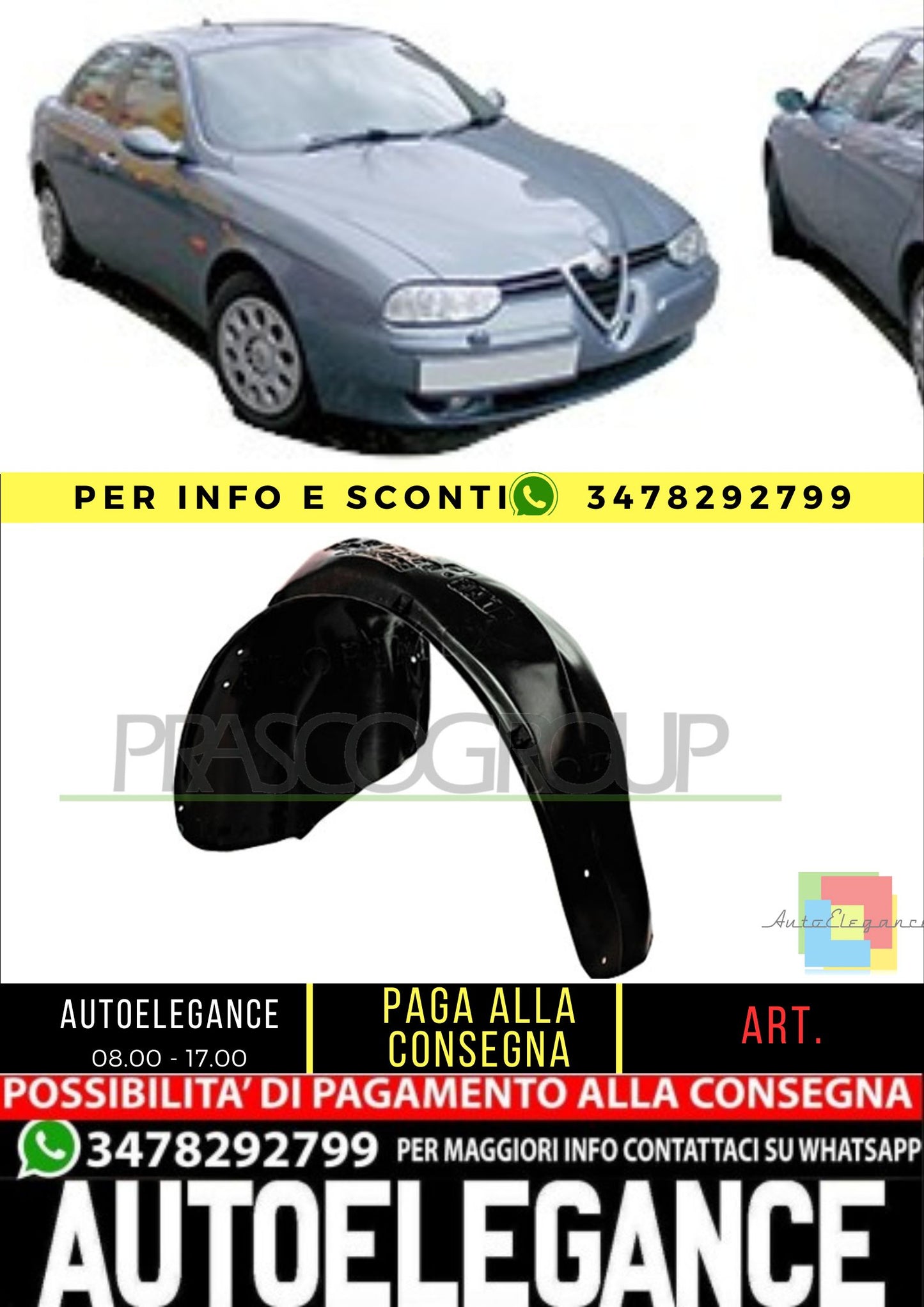 🔥AA0803654 PASSARUOTA POSTERIORE SINISTRO PER ALFA ROMEO - 156 97-03🔥