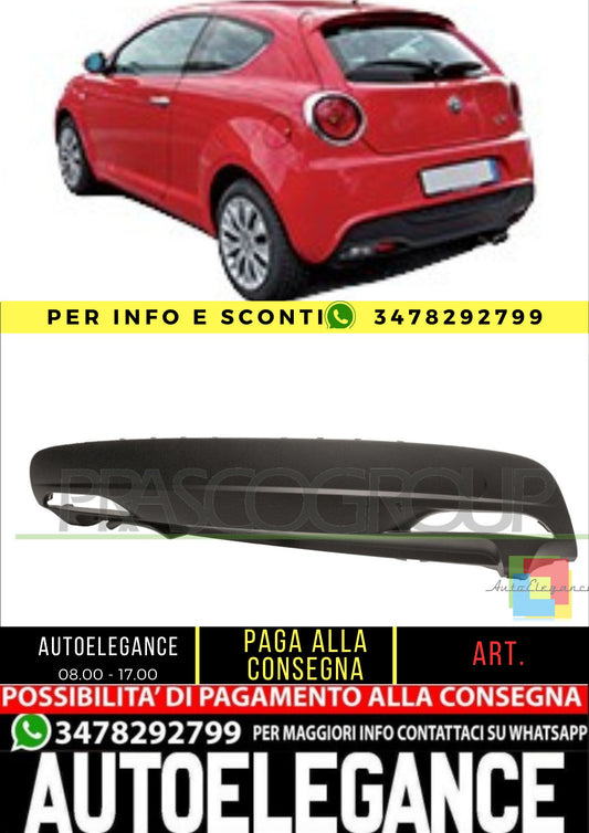 ✨AA2101851 DIFFUSORE POSTERIORE CON TRACCE PDC PER ALFA ROMEO - MITO 2008-2016✨