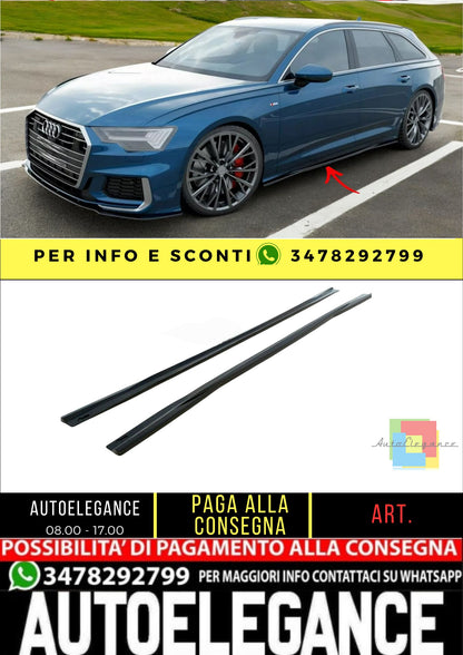 ✨MINIGONNE LATERALI nero lucido ABS per Audi S6/A6 S Line C8 2019+✨