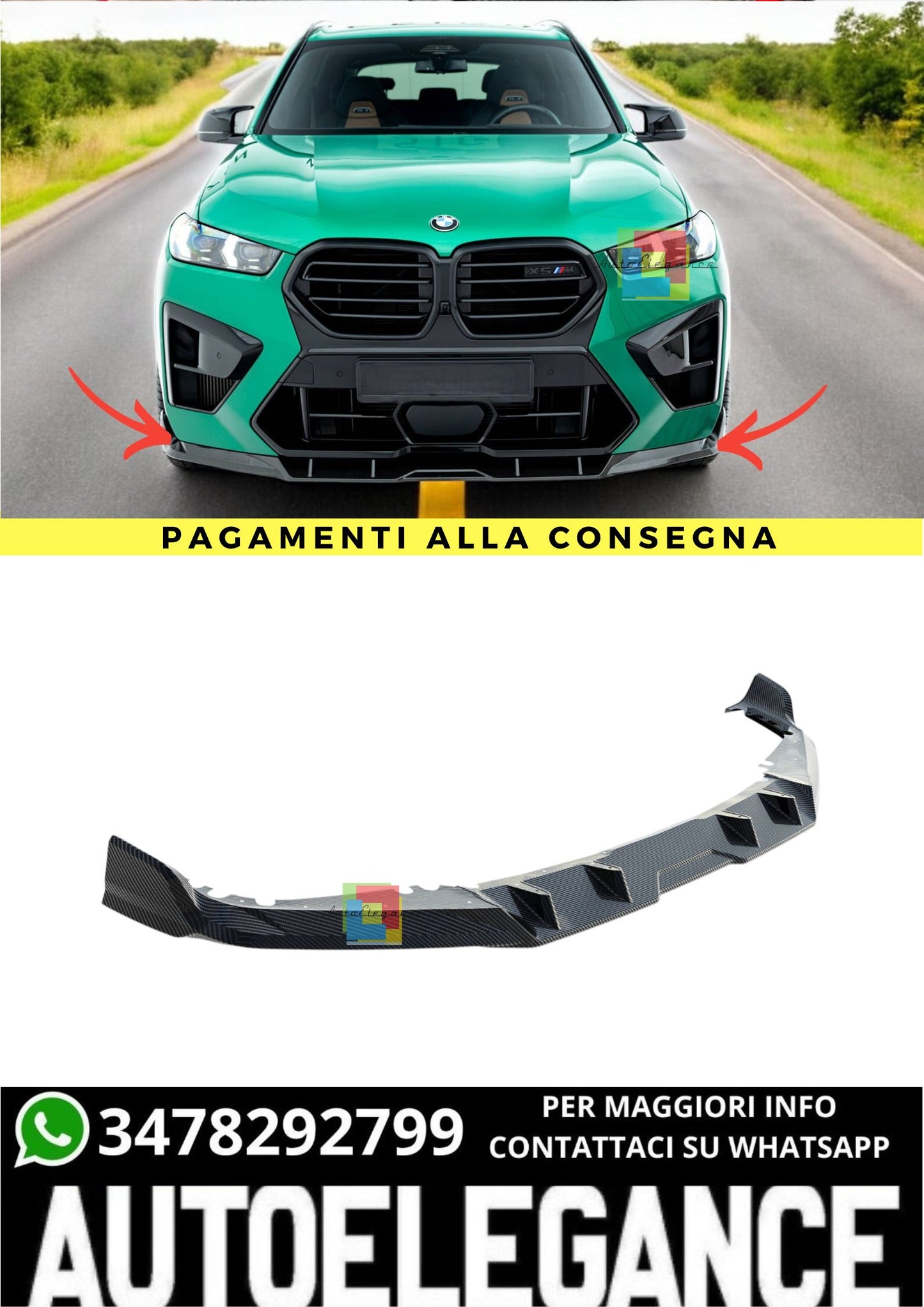 🔥Splitter Anteriore Adatto Per BMW X5 M F95 Facelift🔥