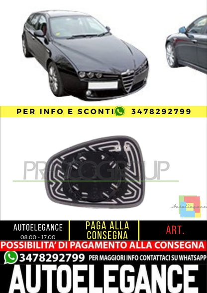✨ AA0907513 PIASTRA SPECCHIO DESTRA-TERMICA-CONVESSA PER ALFA ROMEO 159 05-11✨