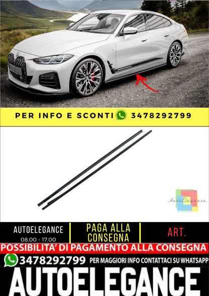 ✨MINIGONNE LATERALI nero lucido ABS V2 per BMW i4 M-Pack G26 2021+✨
