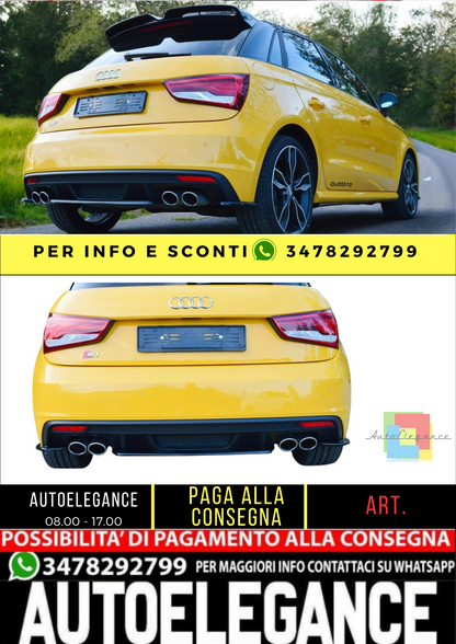 ✨FLAP POSTERIORI nero lucido ABS per Audi S1 Mk1  2014-2018 ✨