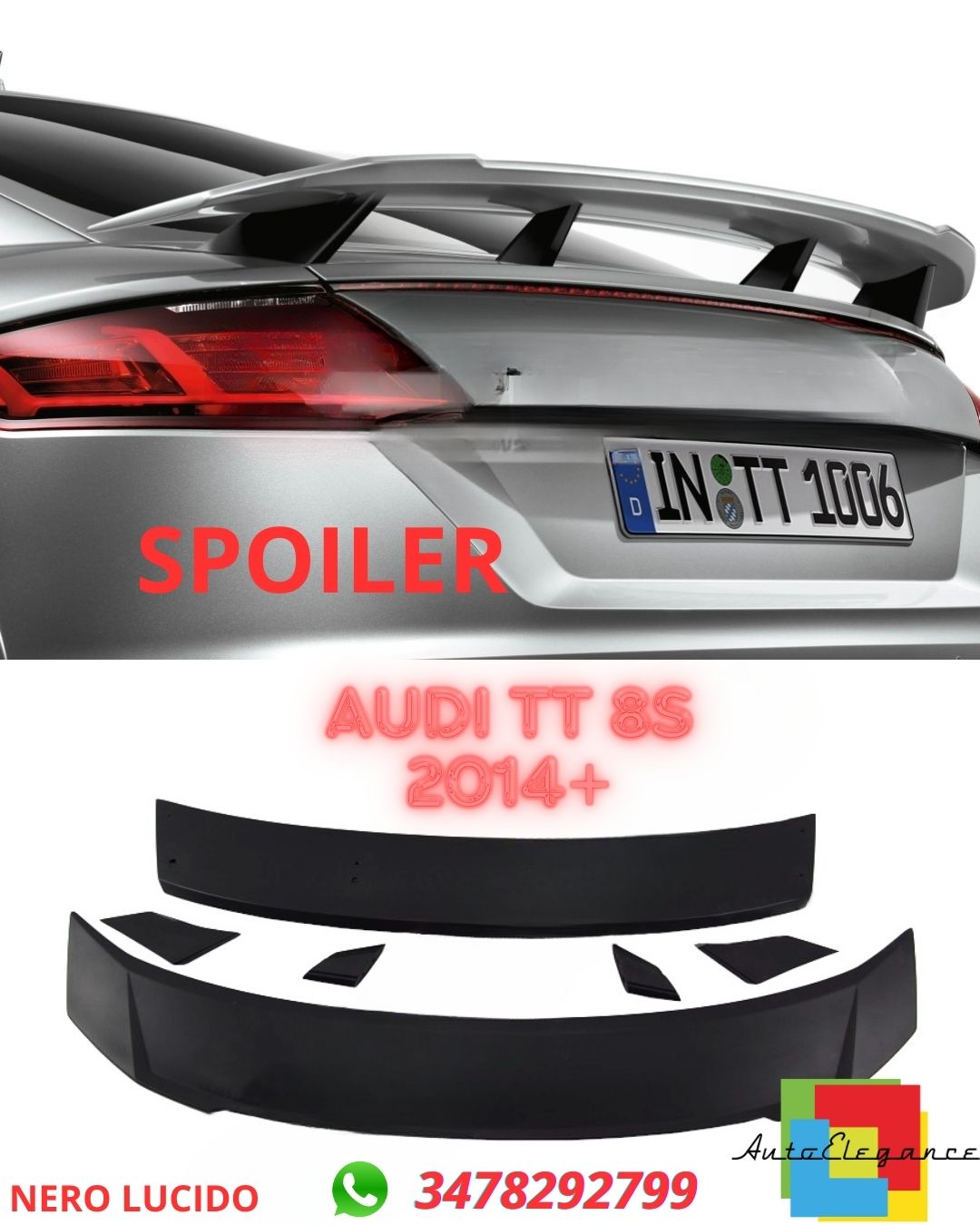 ✨ SPOILER ADATTO PER Audi TT 8S 2014+✨