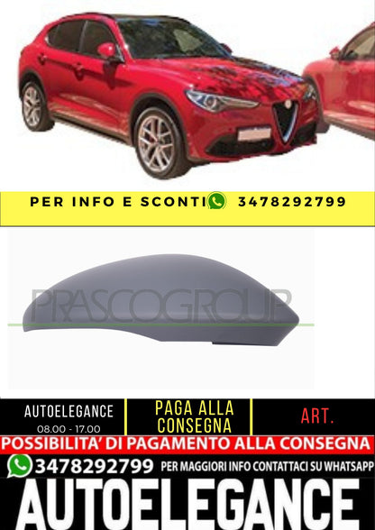 ✨AA7107413 CALOTTA RETROVISORE DESTRO-CON PRIMER PER ALFA ROMEO STELVIO 16+✨