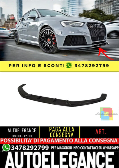 ✨SPLITTER V2 Design Nero Lucido per Audi Rs3 8Va Sportback 2015-2017✨