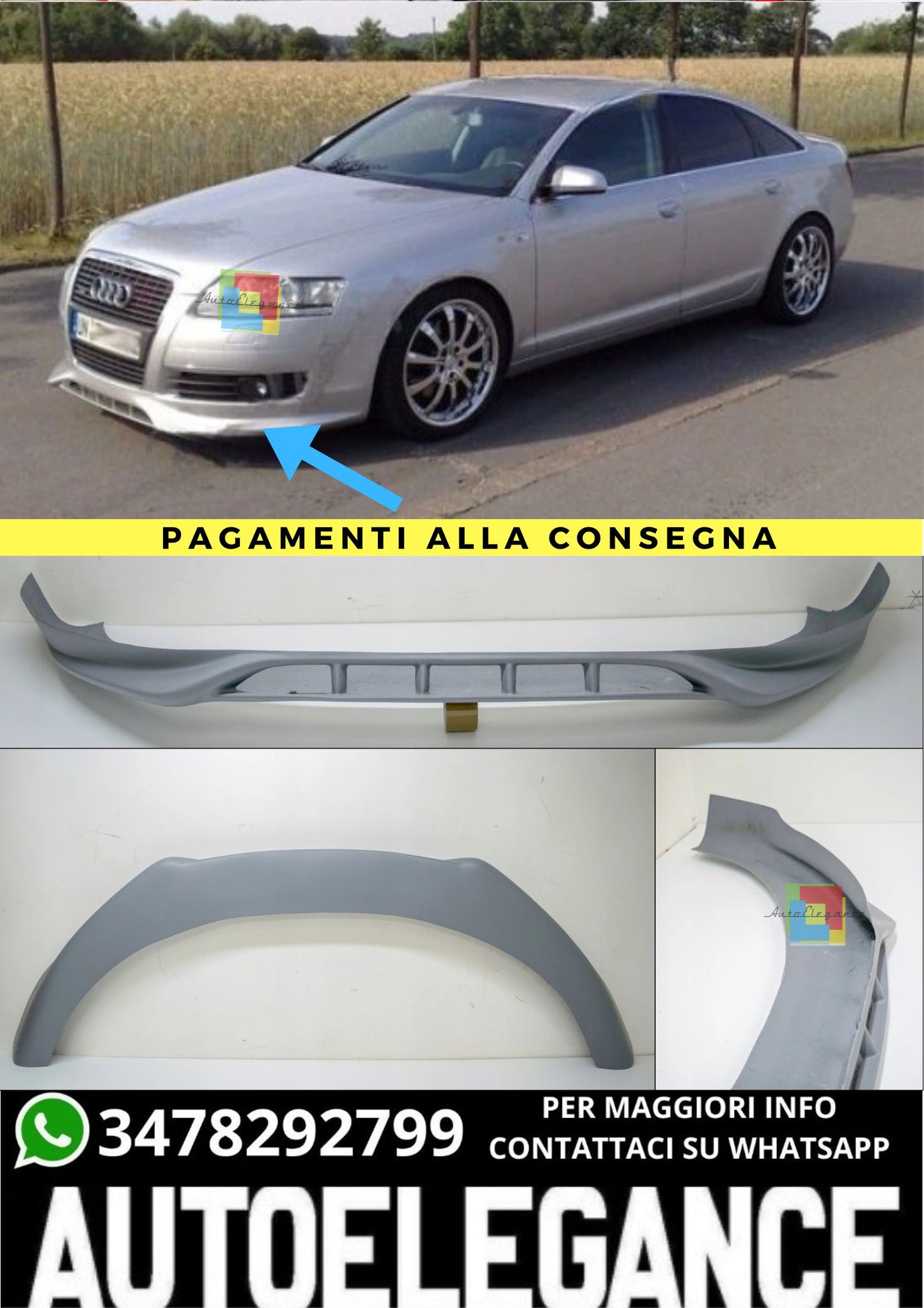 💎 Audi A6 C6 4F Splitter Anteriore Gonna💎