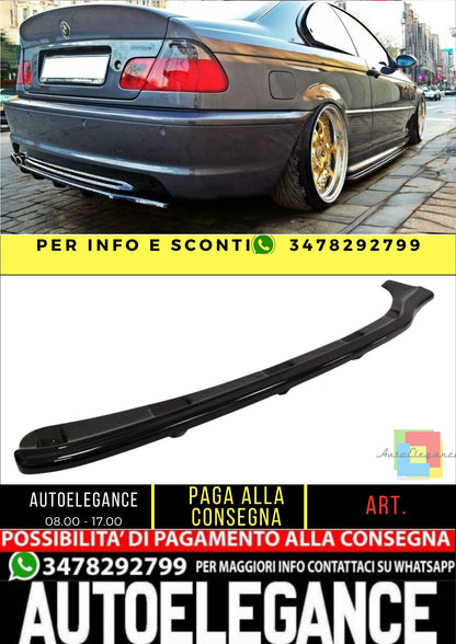 ✨DIFFUSORE posteriore centrale design per BMW 3 E46 Mpack Coupe 1999-2003✨