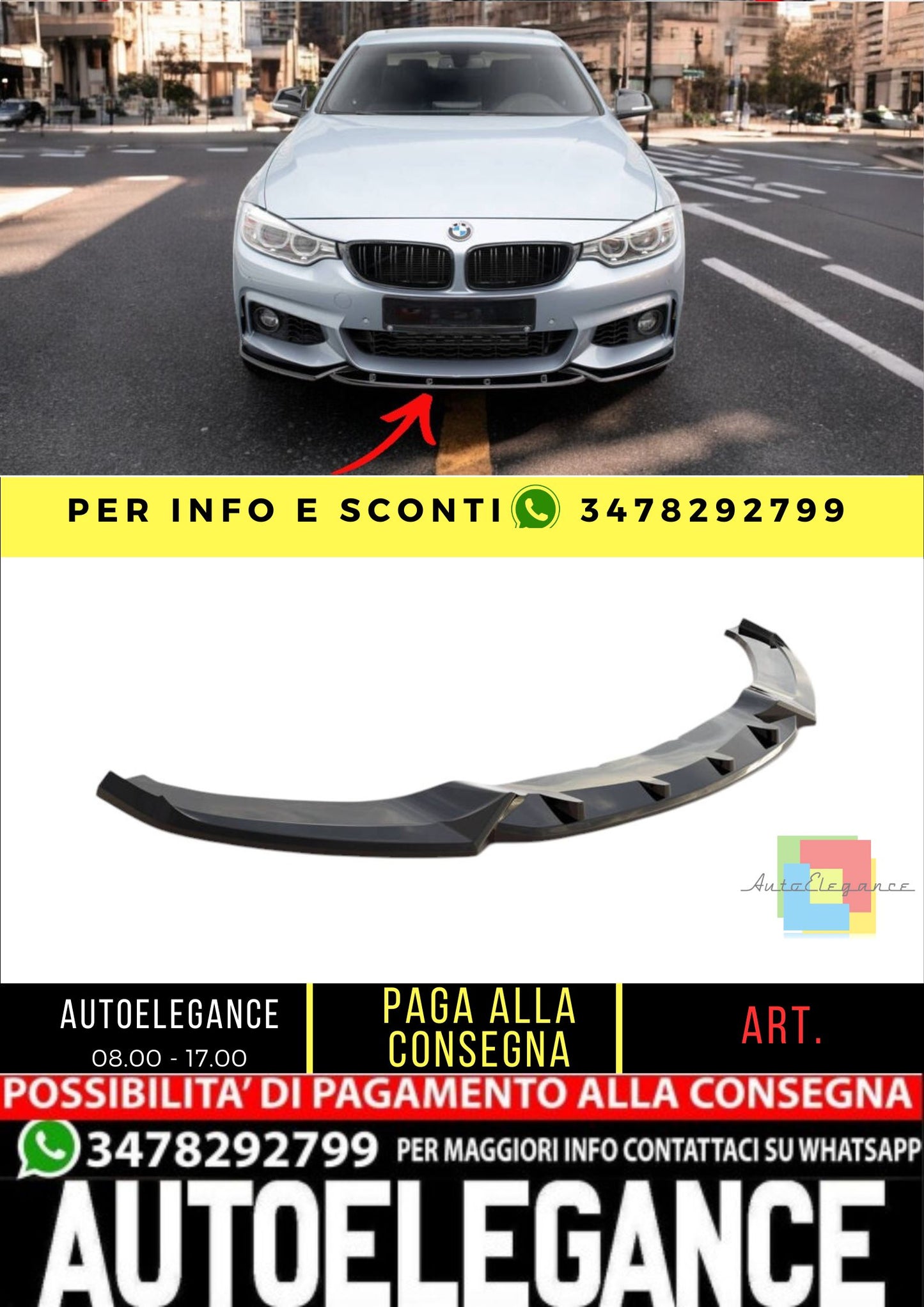 ✨SPLITTER V3 design per BMW Serie 4 Coupe M-Pack F32✨