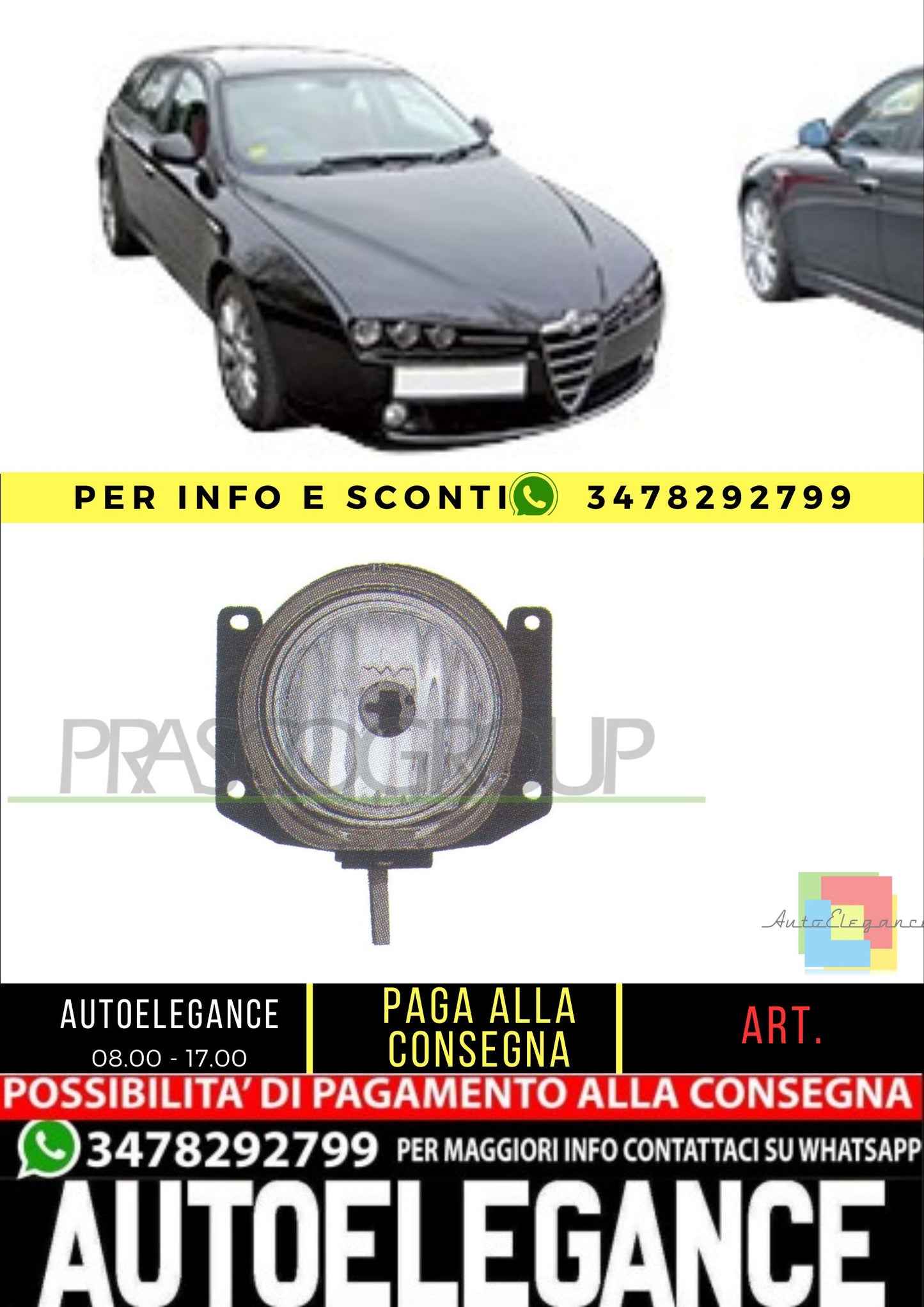 🔥AA0904413 FENDINEBBIA DESTRO/SINISTRO ADATTO PER ALFA ROMEO 159 2005-2011🔥