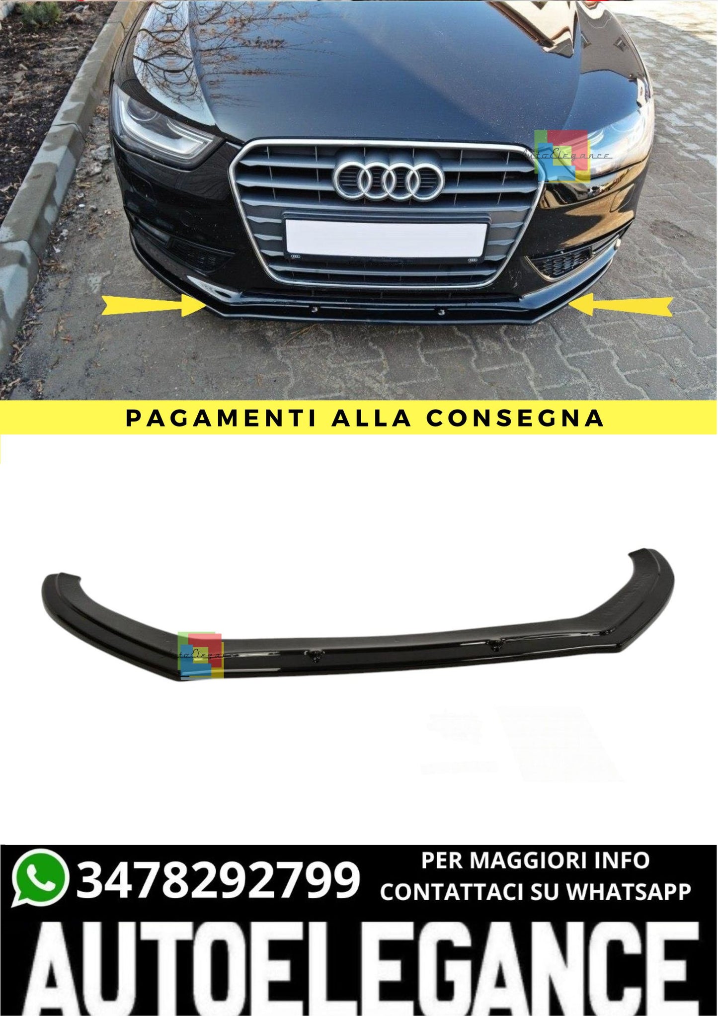 🔥Splitter Anteriore V.1 Adatto Per Audi A4 B8 FL🔥