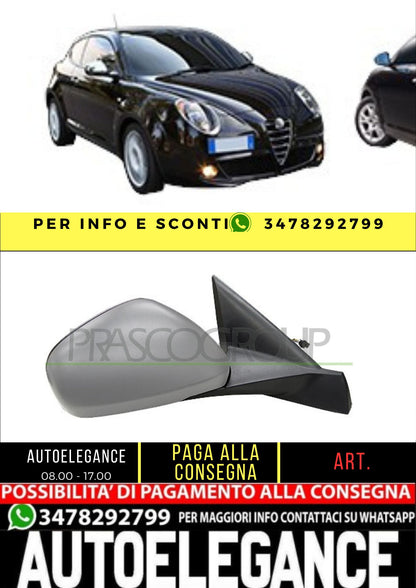 ✨AA2107313 RETROVISORE DESTRO CON PRIMER NERO-TERMICO PER ALFA ROMEO MITO 16+✨
