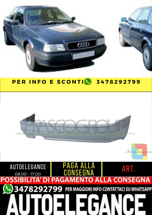 ✨AD0151051 PARAURTI POSTERIORE-CON PRIMER ADATTO PER AUDI - 80  1991-1994✨