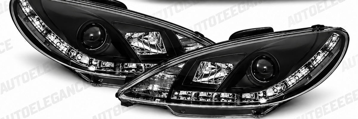 ART.11095 FARI  ANTERIORI  ADATTO PER PEUGEOT 206 10.98-02 NERO LED