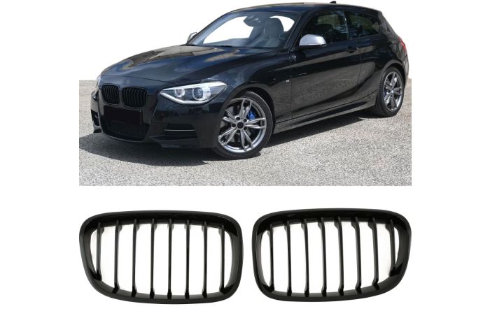 💎GLOSSY BLACK RADIATOR GRILLE SUITABLE FOR BMW 1 SERIES F20 F21 UP TO 15💎