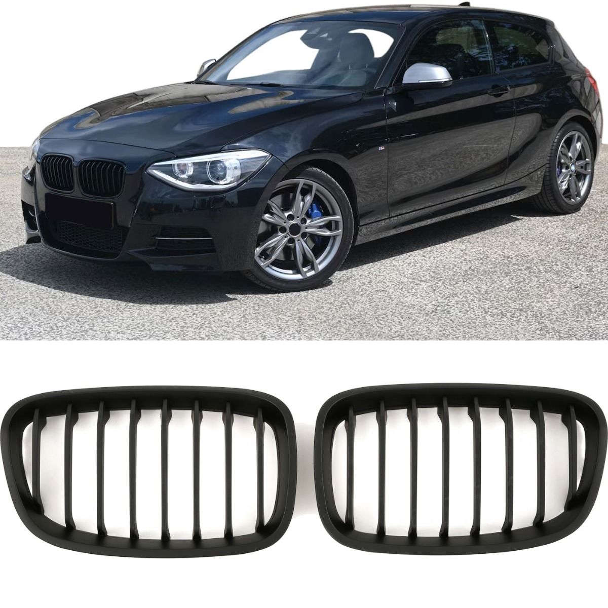 💎MAT BLACK RADIATOR GRILLE SUITABLE FOR BMW 1 SERIES F20 F21 UP TO 15💎