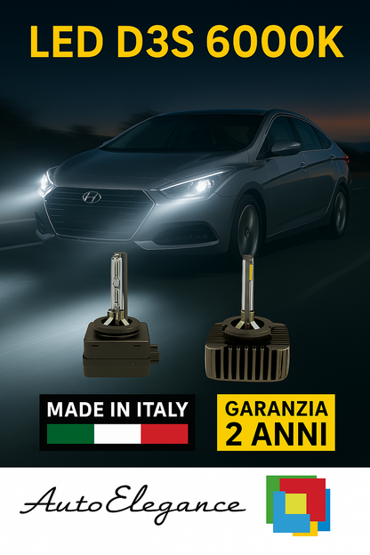❤️ KIT LED D3S 6000K BIANCO GHIACCIO ANABBAGLIANTI PER  HYUNDAI I40 ❤️