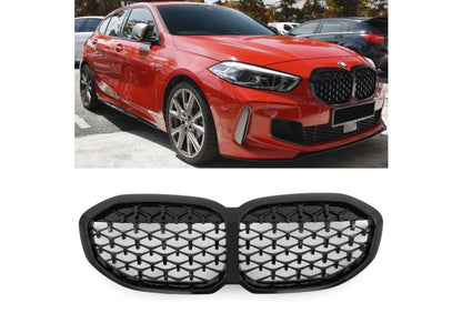 ⭐GRIGLIA RADIATORE DIAMOND NERO LUCIDO ADATTO PER BMW SERIE 1 F40 F41⭐