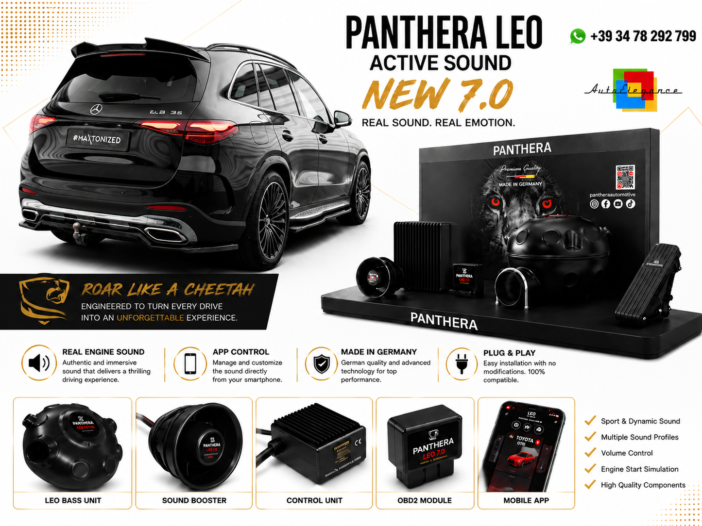 💕ART.2672 PANTHERA Soundsystem Booster 7.0-Mercedes-Benz GLC AMG-Line X254💕