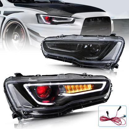 Fari per proiettori Demon Eye per Mitsubishi Lancer EVO X 2008-2018 (proiettore a doppio raggio. Versioni LHD e RHD)