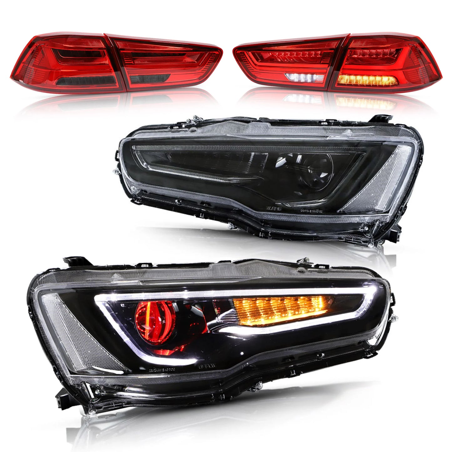 Fari e fanali posteriori per proiettore a doppio raggio Demon Eye per Mitsubishi Lancer EVO X 2008-2018 (combinazione a scelta multipla)