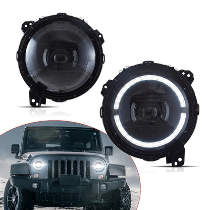 Fari anteriori Full LED per Jeep Wrangler JL JLU JT Rubicon 2018-2023 (adatti solo ai modelli JL con fari da 9 pollici)