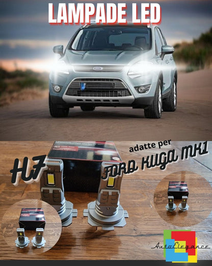 KIT LED H7 PER FORD KUGA MK1 6000K BIANCO 6000 LUMEN CANBUS ANABBAGLIANTI