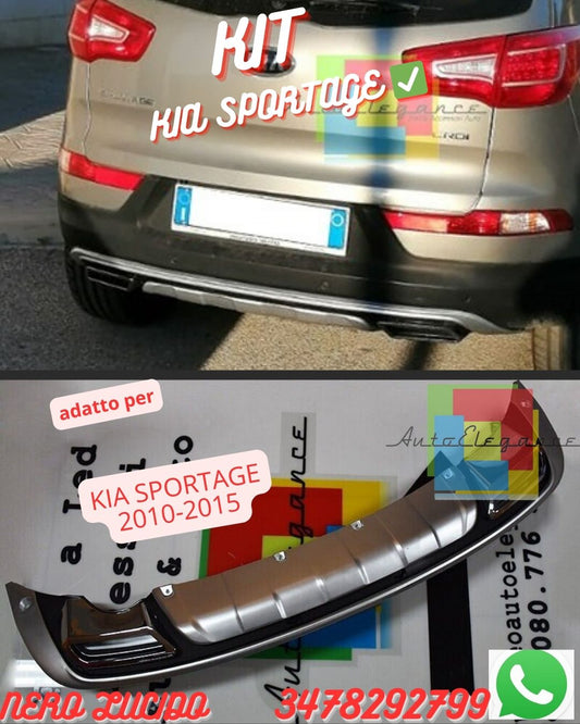 KIT SOTTO PARAURTI ANTERIORE + POSTERIORE ADATTI PER KIA SPORTAGE 2010-2015 ✅