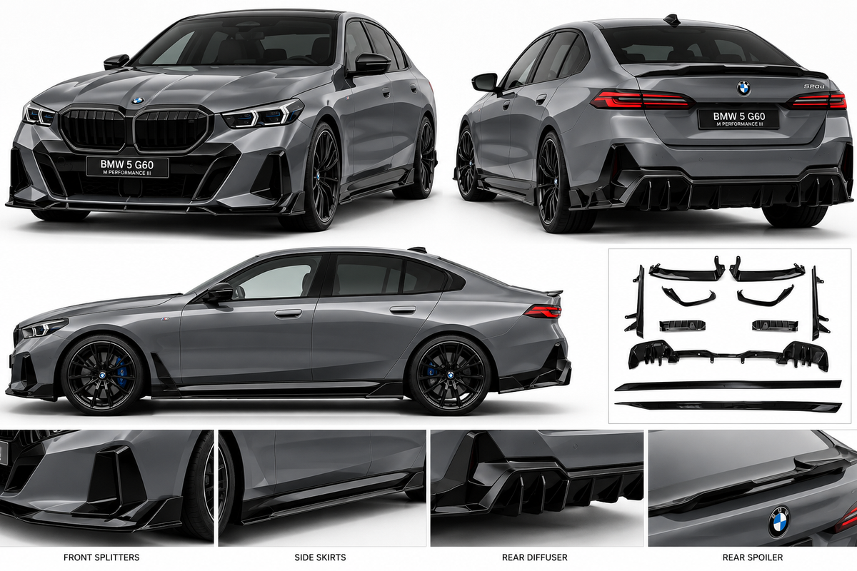 ART.10715 BODYKIT ADATTO  PER BMW 5 G60 / G61 Look M Performance III Nero lucido