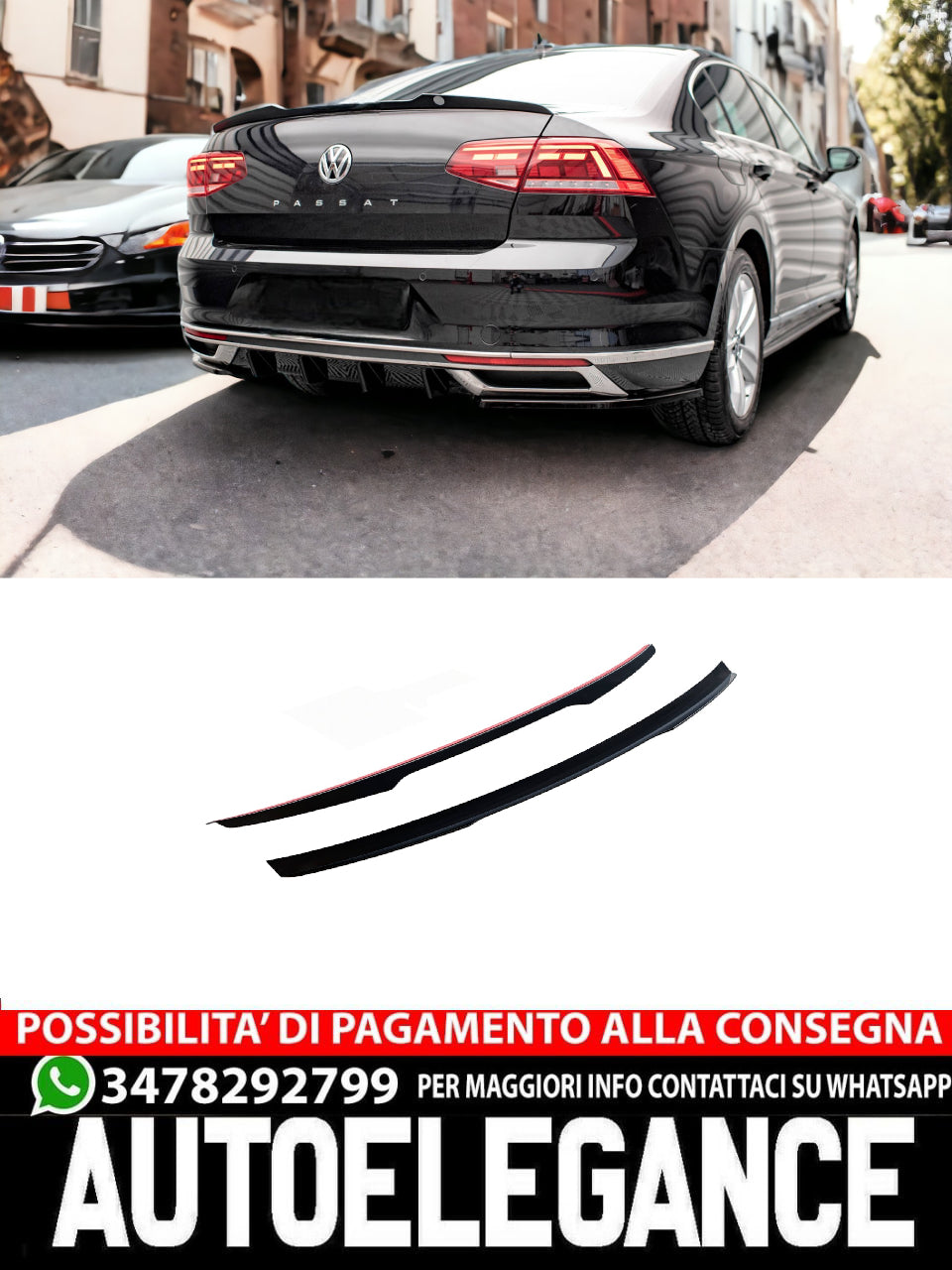SPOILER CAP SUITABLE FOR VOLKSWAGEN PASSAT SEDAN B8 FACELIFT 