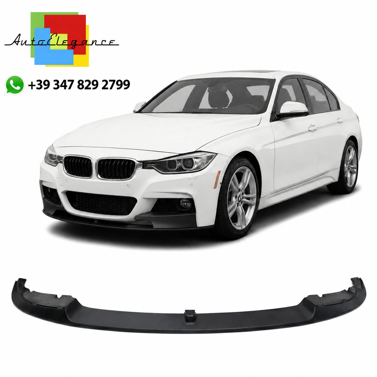 👉SPOILER ANTERIORE IN NERO OPACO adatto per BMW Serie 3 F30 F31 2012-2018👈