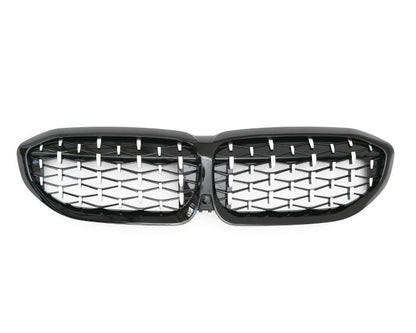 🔥Griglia Radiatore Diamond Cromo/Nero per BMW Serie 3 G20/G21 Pre-LCI🔥