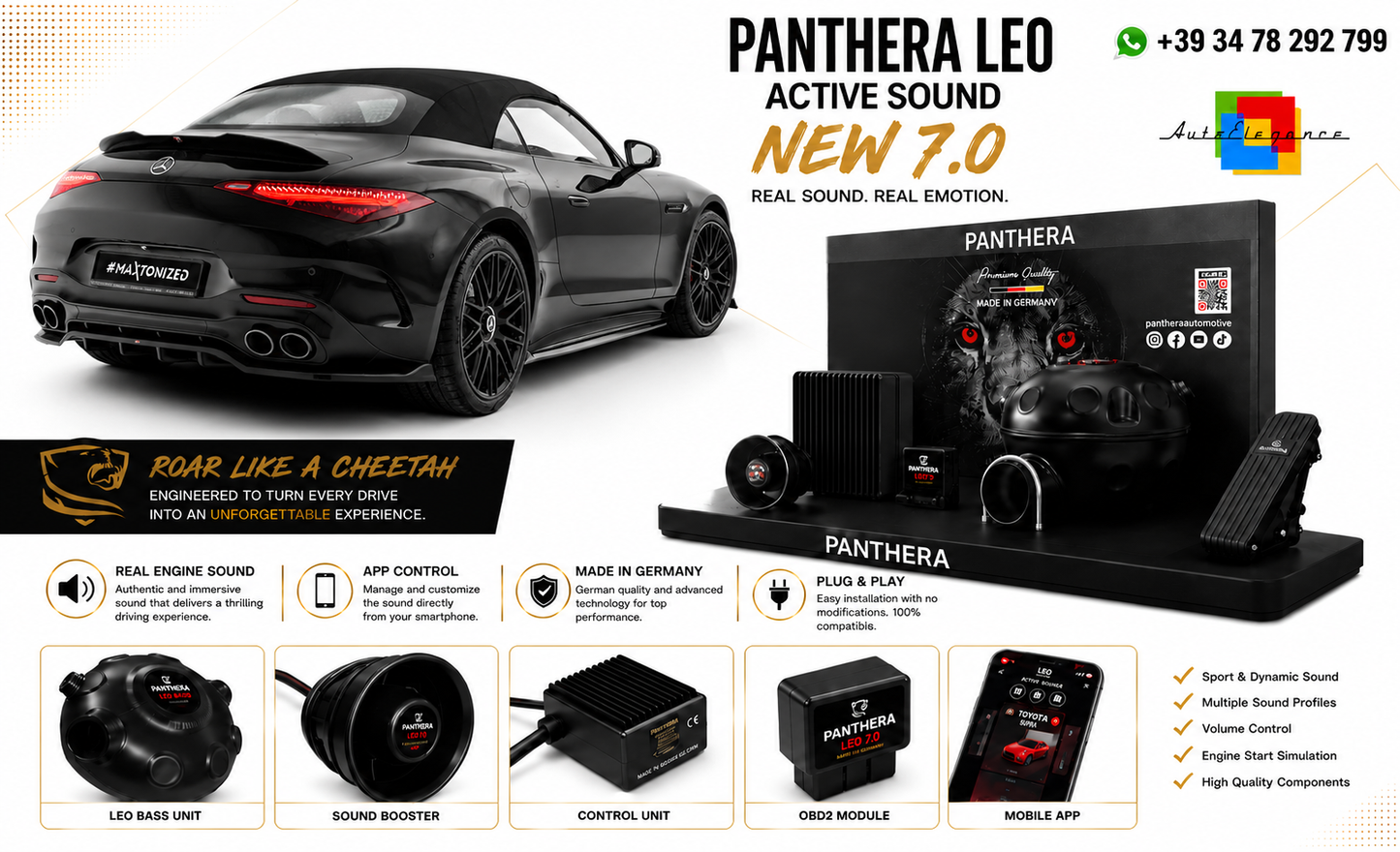💕ART.2672 PANTHERA Soundsystem Booster 7.0-Mercedes-AMG SL 63 R232💕