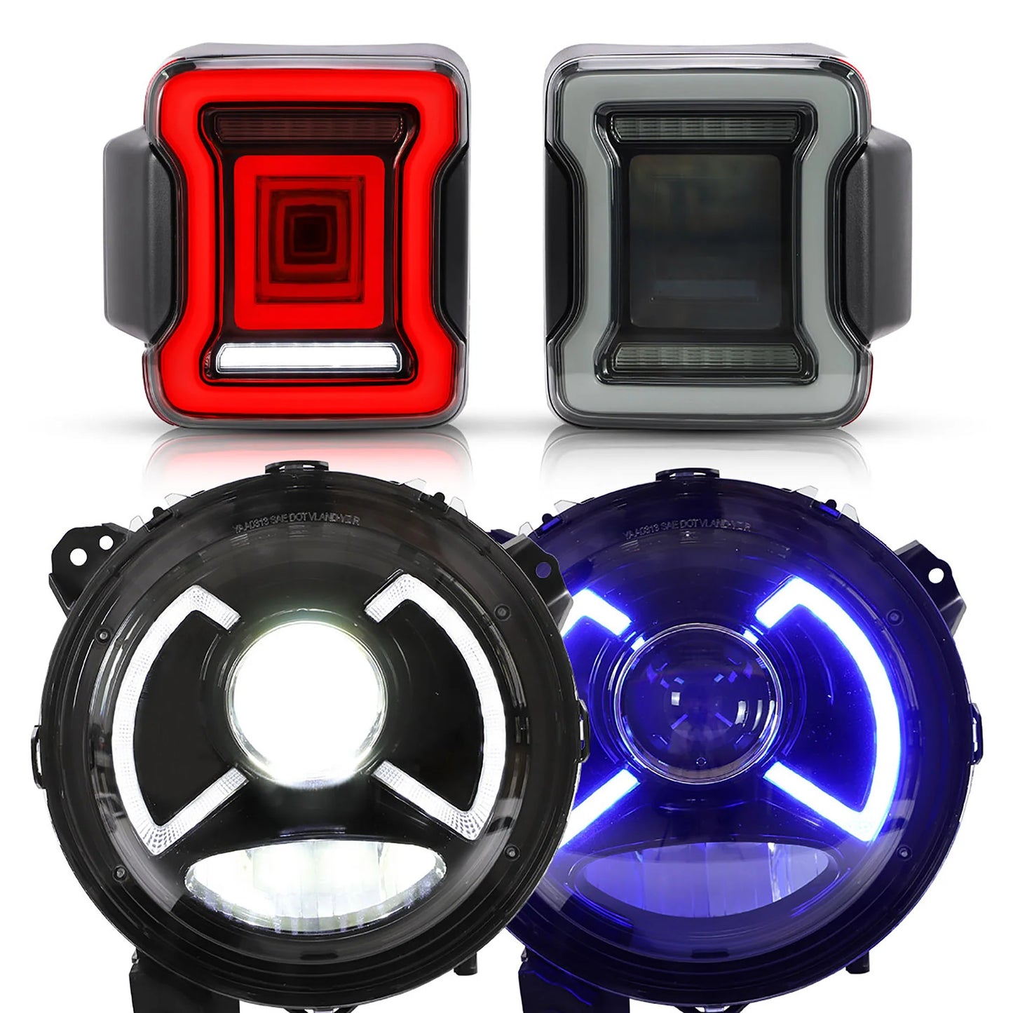Fari e fanali posteriori Full LED da 9 pollici per Jeep Wrangler JL, JLU dal 2018 in poi (non adatto a JK)