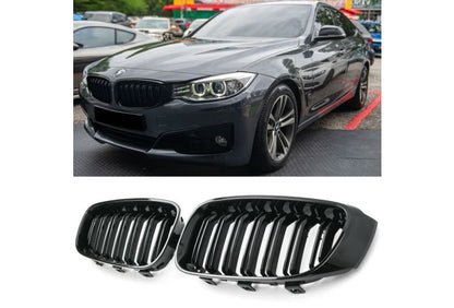 ✨GRIGLIA DOPPIO PONTE NERO LUCIDO ADATTO PER BMW F34 GT SPORT ✨