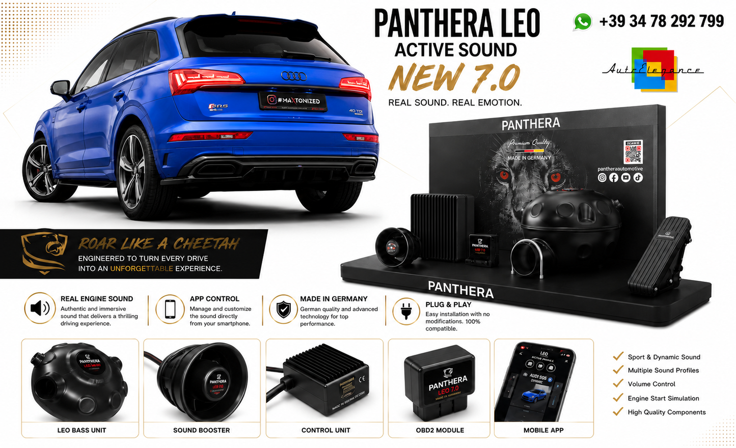 💫ART.2672 PANTHERA Soundsystem Booster 7.0 - Audi Q5 S-Line SUV Mk2 Facelift💫