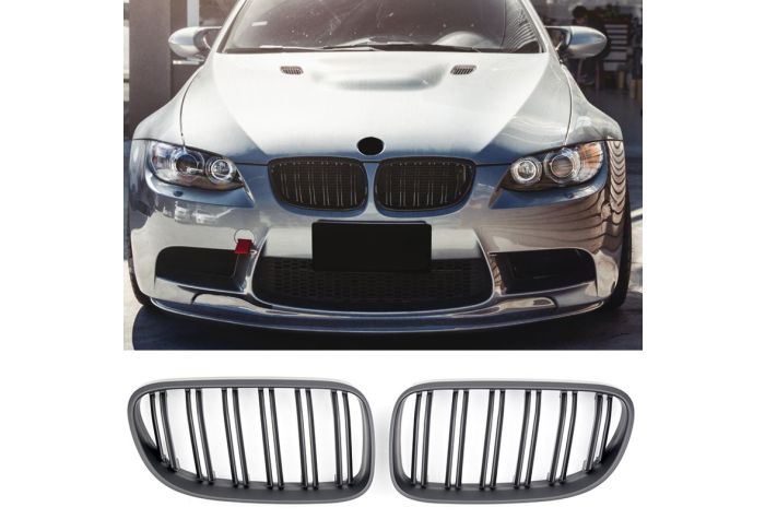 🤩GRIGLIA SPORT GRILL DOPPIO PONTE NERO OPACO ADATTO PER BMW  E92 E93 10-13🤩
