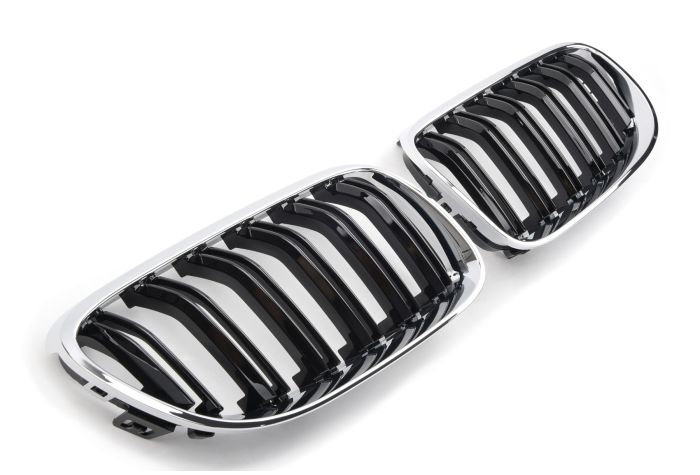 ⭐GRIGLIA DOPPIA STAFFA NERO LUCIDO ADATTO PER BMW E92 E93 06-10⭐