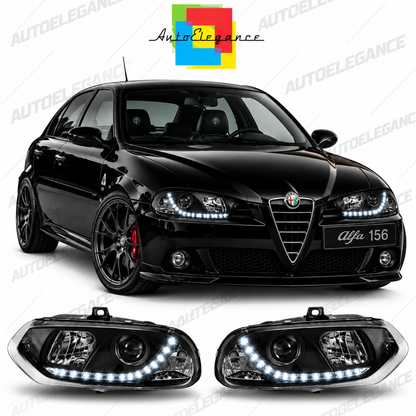 ART.5471 FARI ANTERIORI ALFA ROMEO 156 97-03 NERO