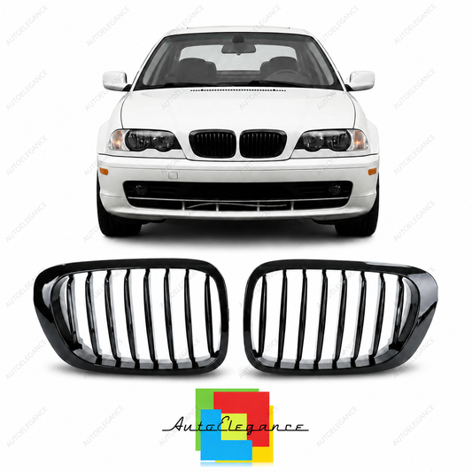 👉Griglia anteriore lucida nera adatta per BMW Serie 3 E46 Coupé Cabrio 99-03👈