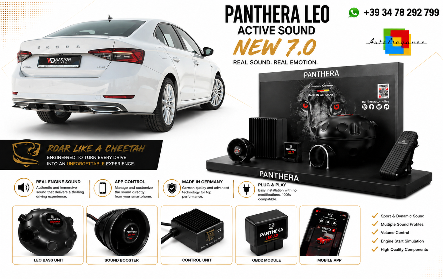 💕ART.2672 PANTHERA Soundsystem Booster 7.0-Skoda Superb Liftback Mk3 FL💕