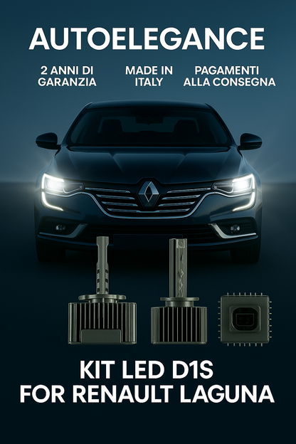 ⭐KIT LED D1S 6000K ANABBAGLIANTI PER RENAULT LAGUNA – LUCE BIANCA POTENTE⭐